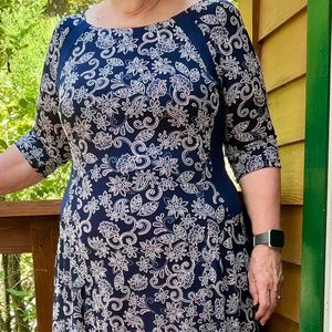 Rabbit Designs Print dress. Size 14. New.